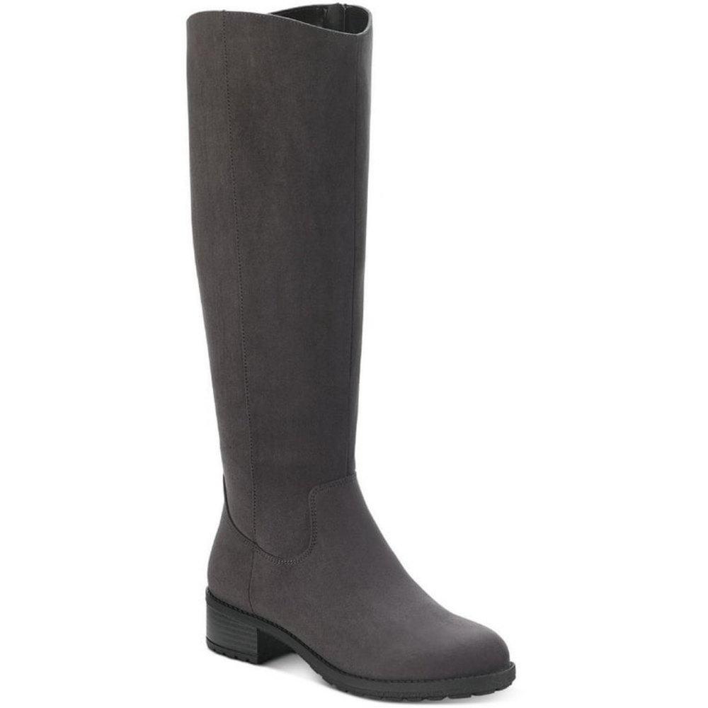 Style & Co. Graciee Women's Faux Leather Tall Knee-High Grey Boots Size 7.5 M
